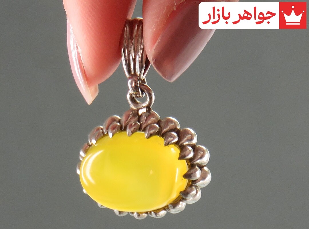 پلاک نقره عقیق زرد [شرف الشمس]